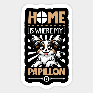 Home is with my CONTINENTAL TOY SPANIEL Sticker